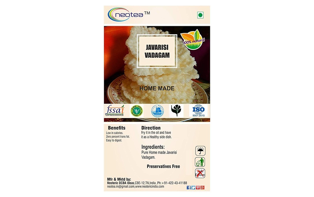neotea Javarisi Vadagam (Home Made)   Pack  300 grams